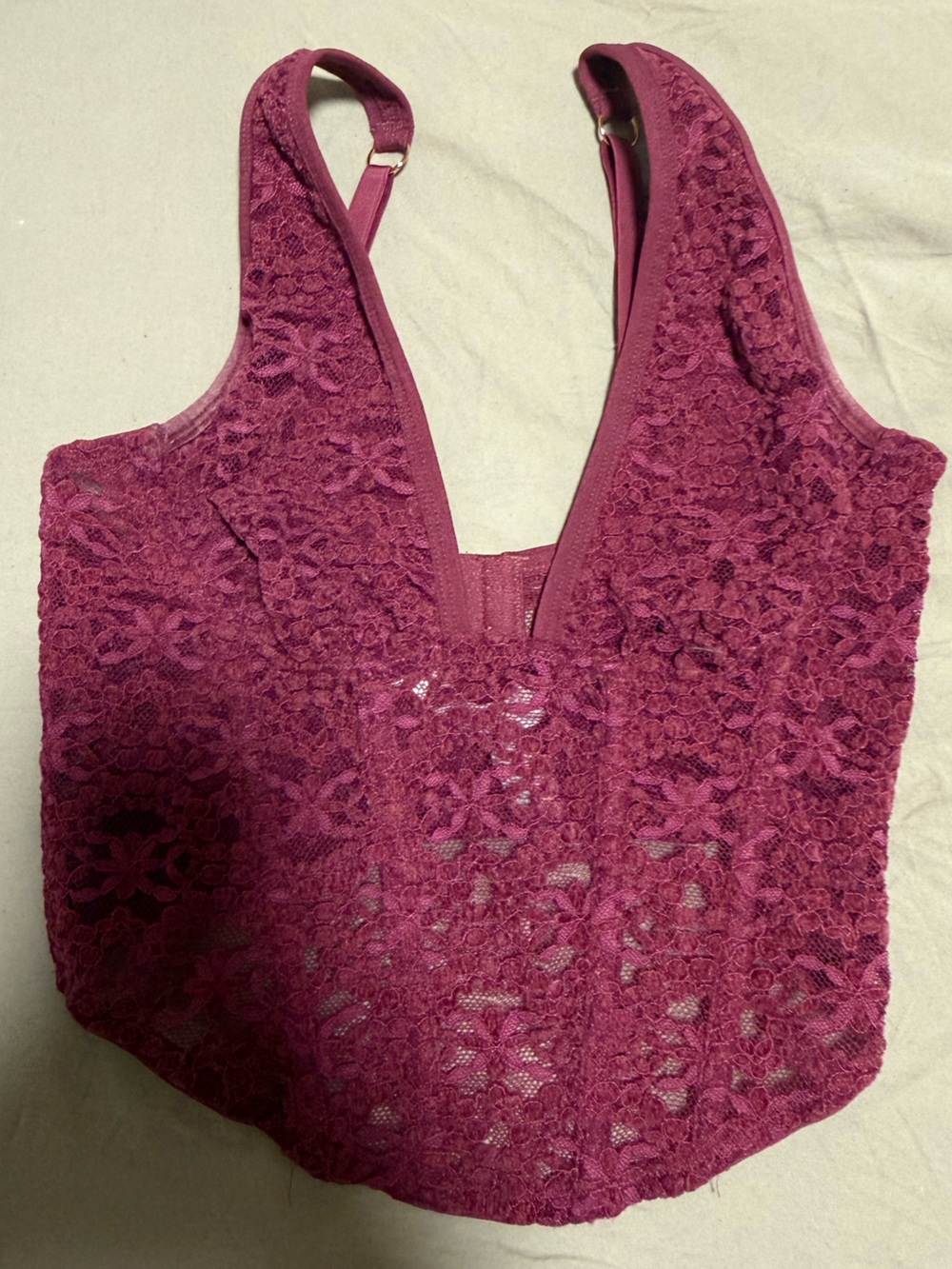 Urban Outfitters Lace Bralette Tank - Plum